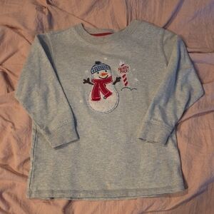 OshKosh B'gosh Gray Snowman Long Sleeve Tee